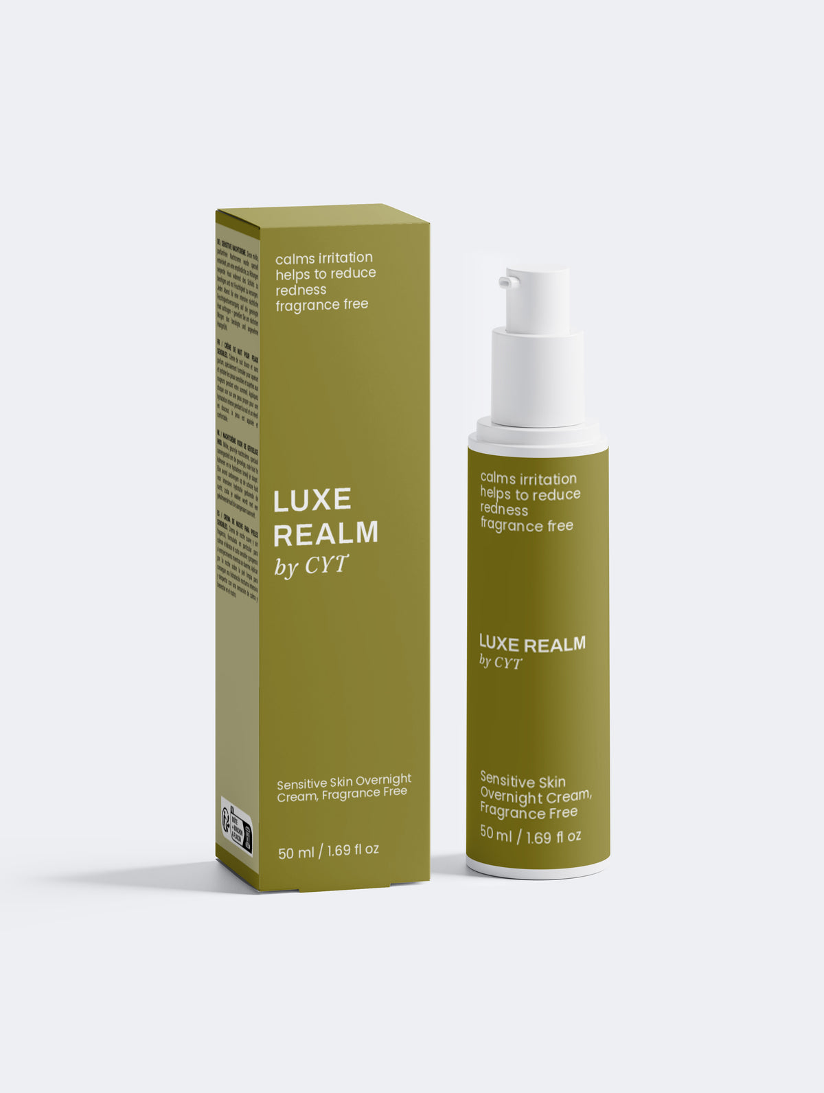Luxe Realm Sensitive Skin Overnight Cream, Fragrance Free