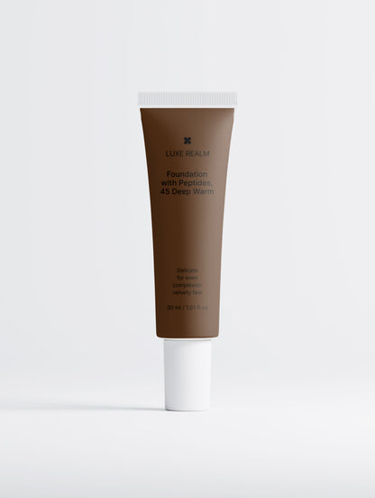 Luxe Realm Foundation with Peptides, 45 Deep Warm